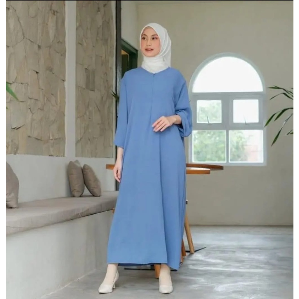 ZEA LONG DRESS TANGAN 3/4 CRINKLE AIRFLOW BUSUI