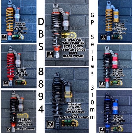 Shock DBS 8894 GP Series Matic Singel shockbreaker metic tabung atas 310mm fino mio lexi fazzio scoopy beat xeon dll