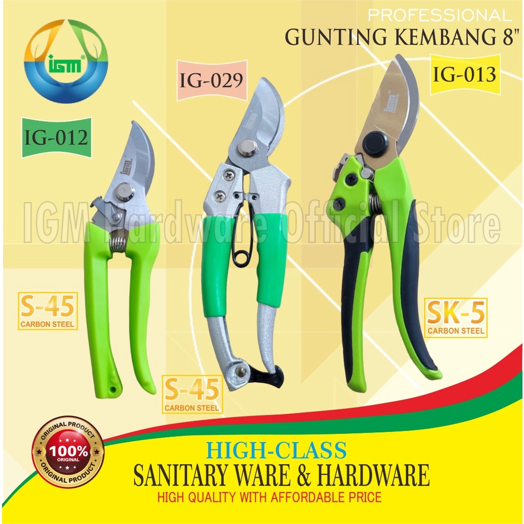 GUNTING KEMBANG DAHAN RANTING BAJA SK-5 8" IGM IG-012, IG-013, IG-029