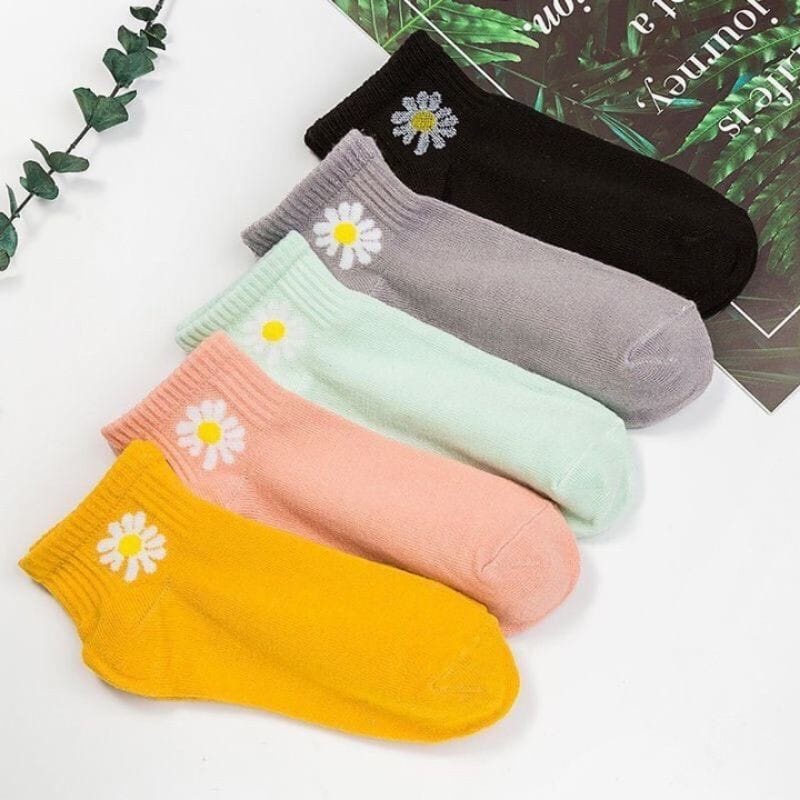 FANSTORE_PKU - Kaos Kaki / Polos / Bunga / Fashion / Wanita /  Murah / Motif / Semata Ankle Socks Wa