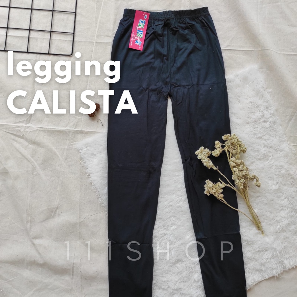 Legging Hitam Polos Wanita Calista Size M L XL 3L 4L 5L