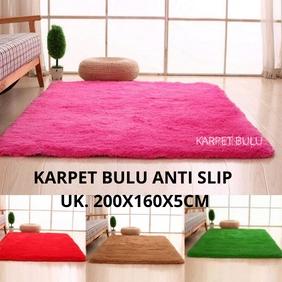 ✫ KARPET BULU Uk. x5cm / KARPET BULU TEBAL 5cm ALAS BINTIK ANTISLIP ✸