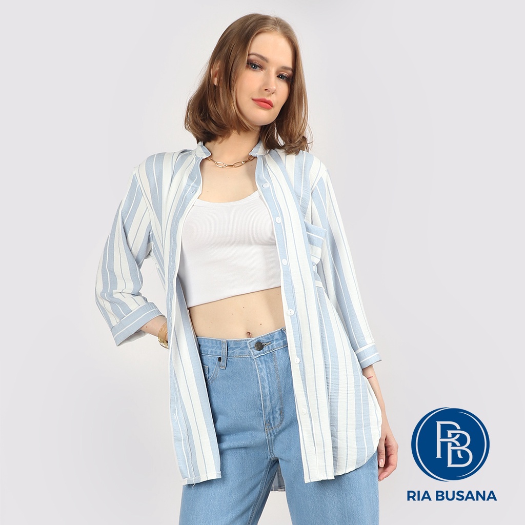 Ria Busana - Nathaniah - Kemeja Crincle Motif Dewasa Wanita Art. N6396