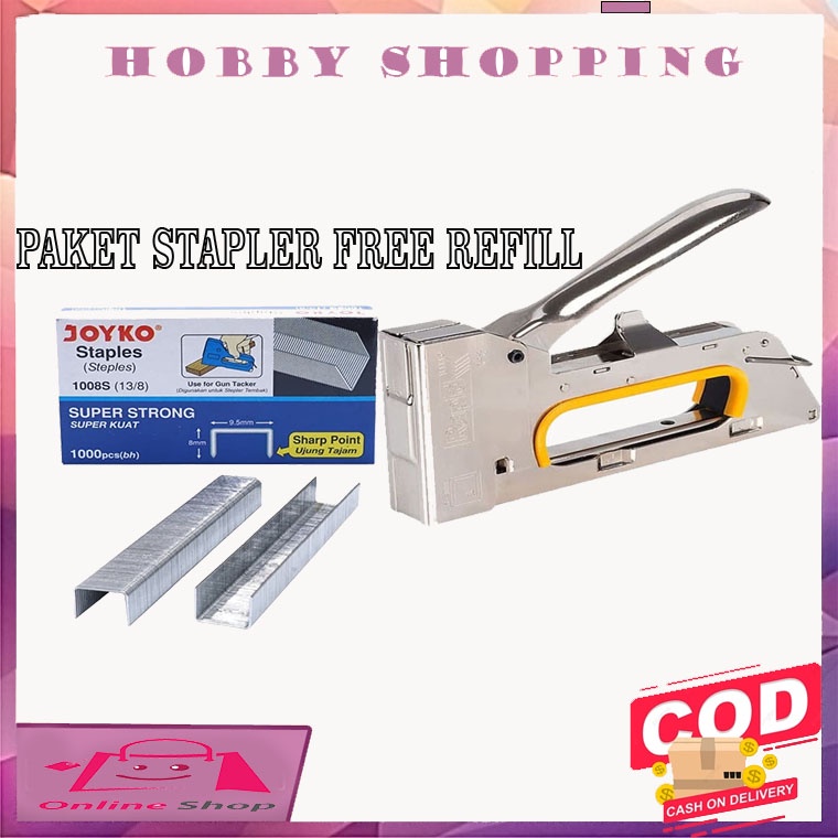 Stapler Tembak / Cekrekan / Pengokot / Staples Sofa, Staples Jok, Stepler Motor