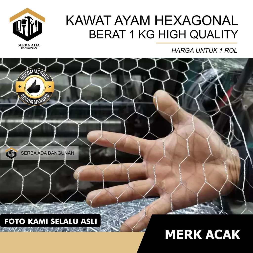 Kawat Ayam Galvanized / Chicken Wire Mesh 1/2&quot; Roll 7 Meter