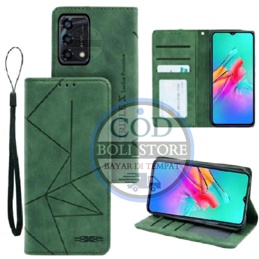 CASE HP OPPO A95 MOTIF MAXNET CASE KULIT - CASING DOMPET-FLIP COVER LEATHER-SARUNG HP