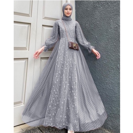 Baju Gamis Kondangan Wanita Terbaru Dress Muslim Muslimah Undangan Pesta Pernikahan Cewek Elegan Cewe Busui Remaja Modern Kekinian