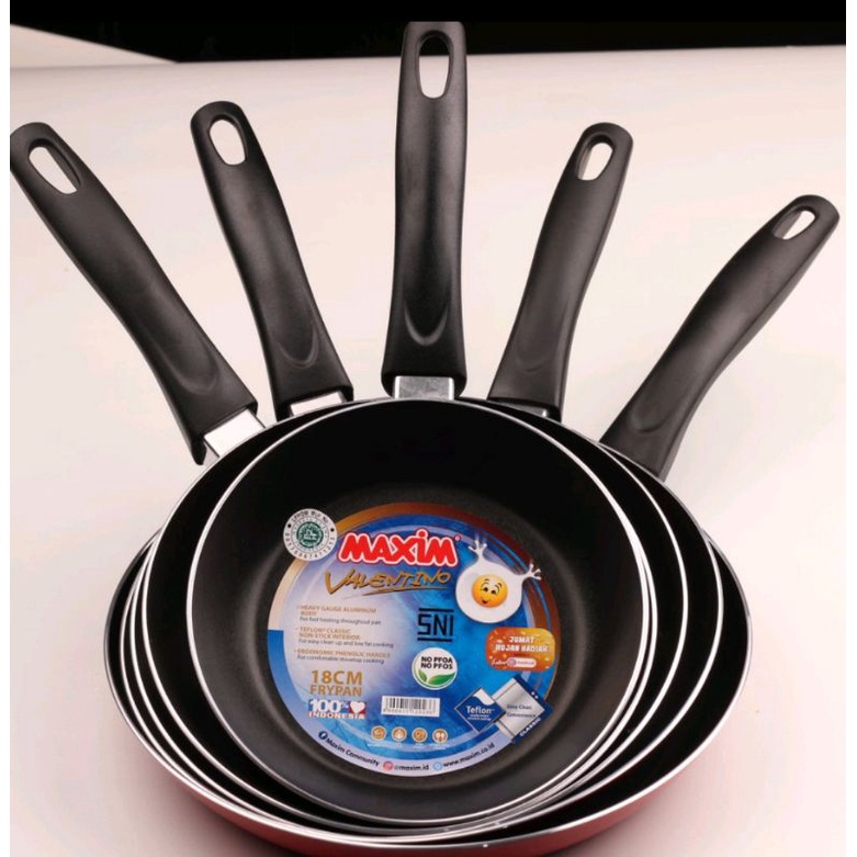 DM - Maspion Maxim Wajan Teflon Frypan Valentino Anti Lengket 18 CM 20 CM 22 CM 24 CM 26 CM Merk Maspon Maxim