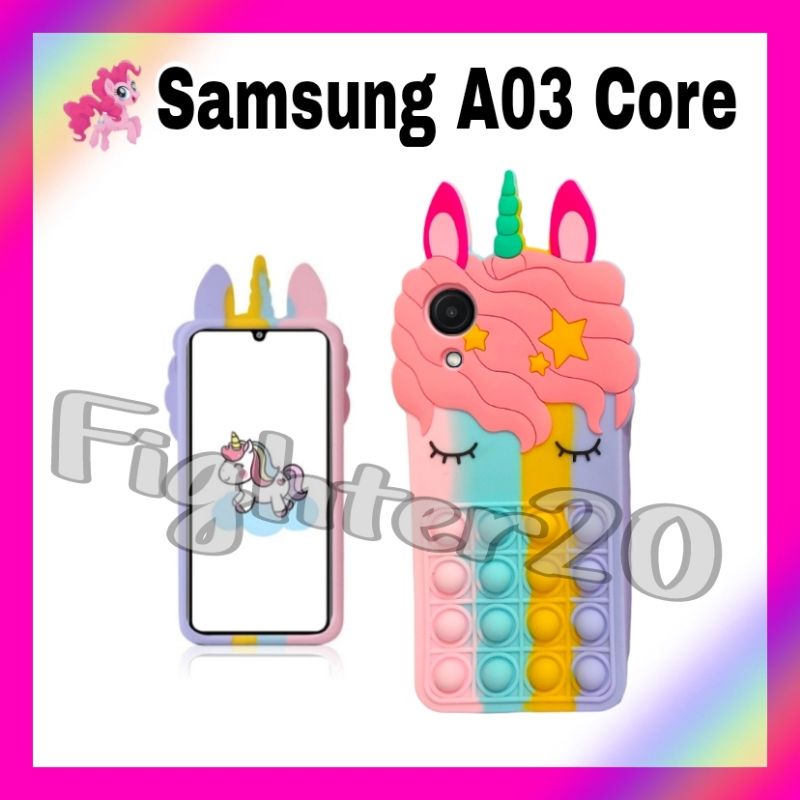 Case Kartun Unicorn Samsung A03 Core Kesing Hp Pop It Kartun Rainbow Softcase Warna Warni Pilihan Ke