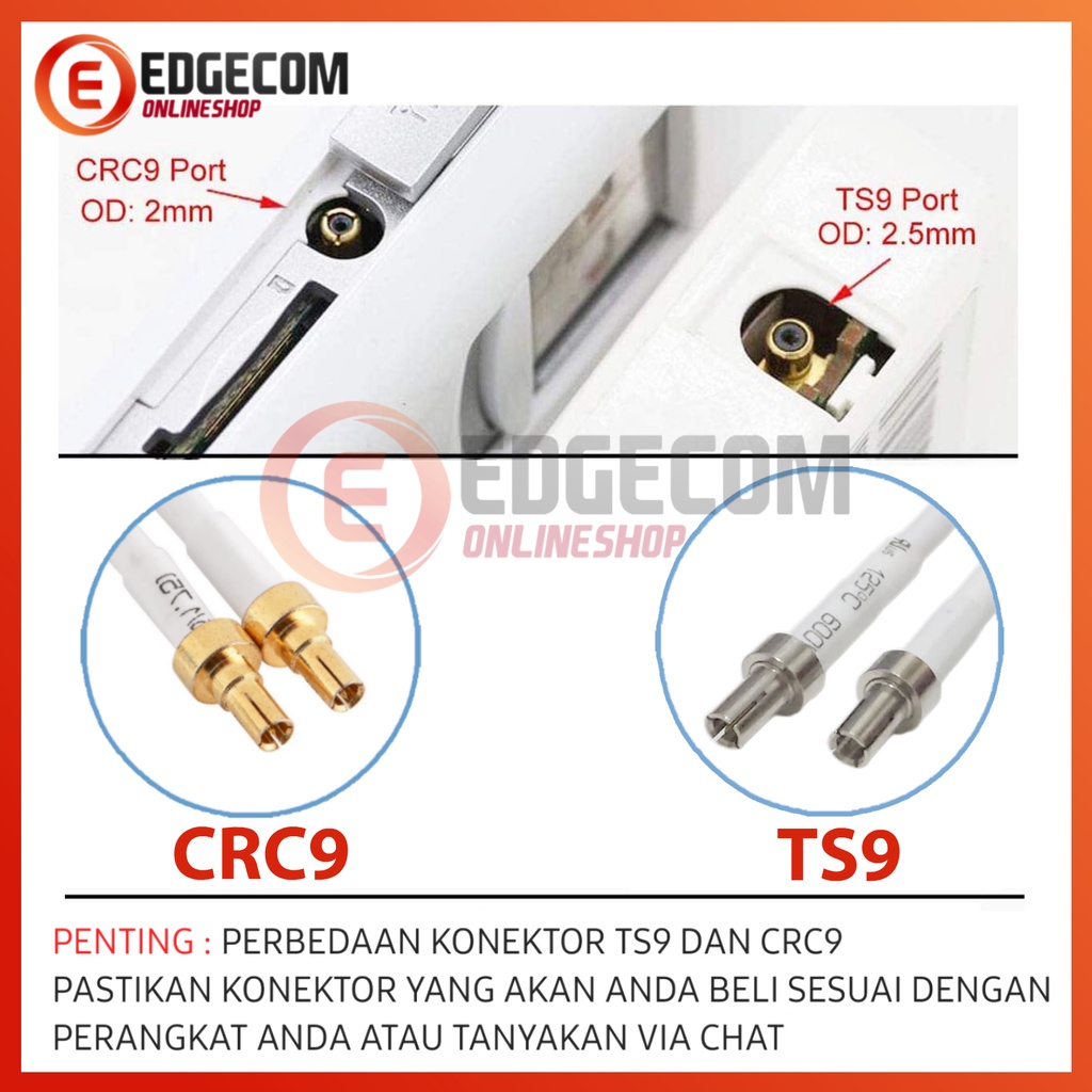 Antena External Modem Mifi dan USB 4G LTE HUAWEI E5573, E5577, E3372 TS9 DAN CRC9