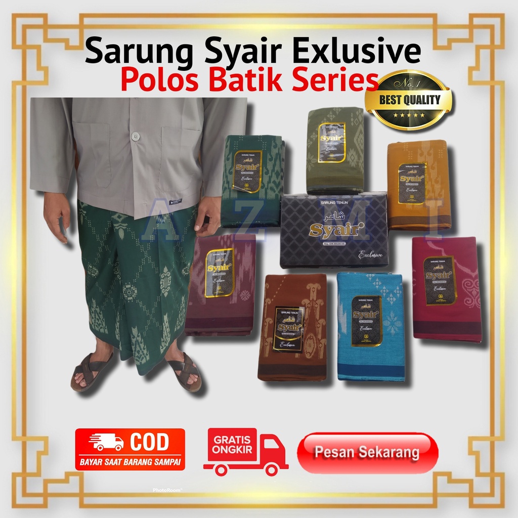 Sarung Syair Exclusive Polos Batik / Sarung Tenun Murah / Sarung Printing Kualitas Premium