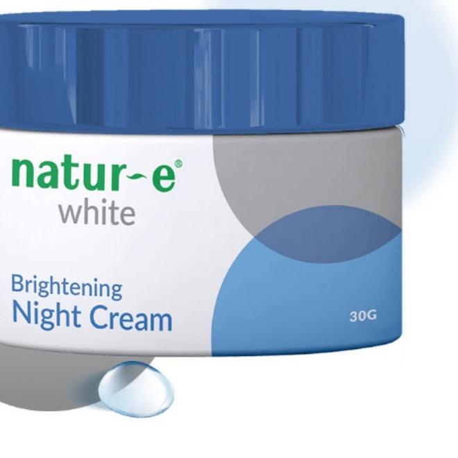 ☺ ✨STAR✨ Natur-E  White Night Cream 30 gr (NIGHT CREAM KEMASAN PUTIH BIRU) | KRIM MALAM MENCERAHKAN 