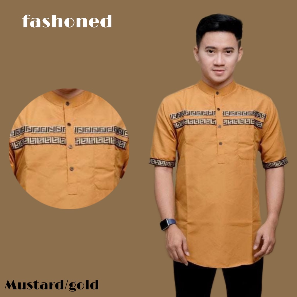 Baju Lebaran Pria Kemeja Kurta FF Baju Koko Lebaran Kemeja Pendek Polos Kemeja Idul Fitri Kemeja Cowo Baju Muslim Kemeja Pria Lengan Pendek Baju Pengajian Pria