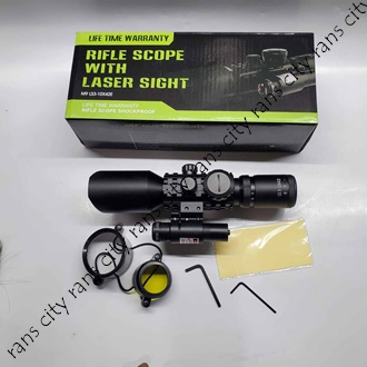 Telescope Teleskop Rifle Scope Plus Laser Scope ACCURATE M9 LS 3-10x42 E