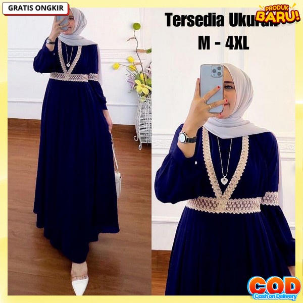 Baju Gamis Kekinian Bsju Perempuan Muslimah Pakaian Wanita Muslim Ibu Ibu Pesta Kondangan Remaja Mew