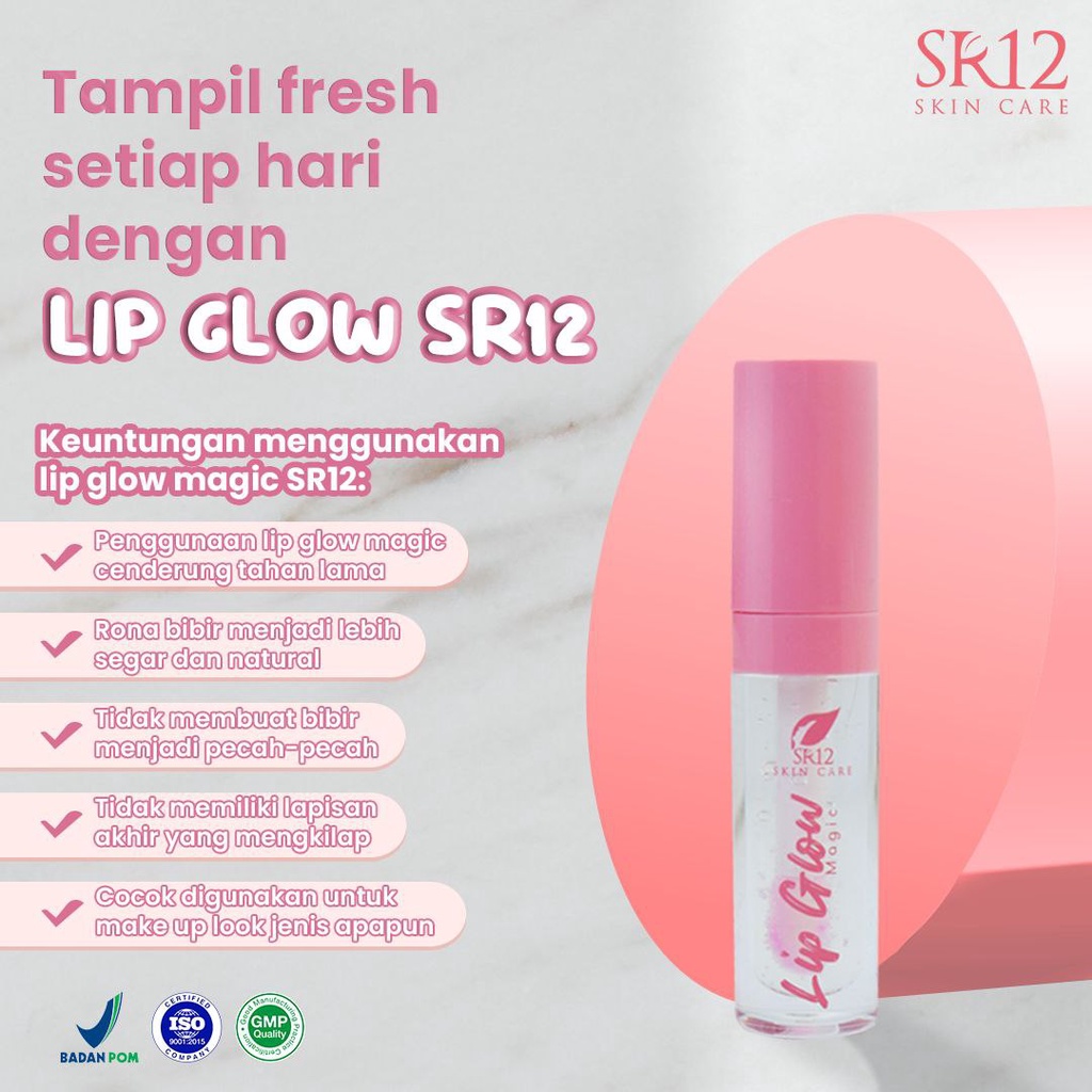 LIP GLOW MAGIC SR12 / LIP GLOSS / LIPSTIK SR12 &amp; PELEMBAB /SERUM BIBIR BPOM / PEMERAH BIBIR ORIGINAL