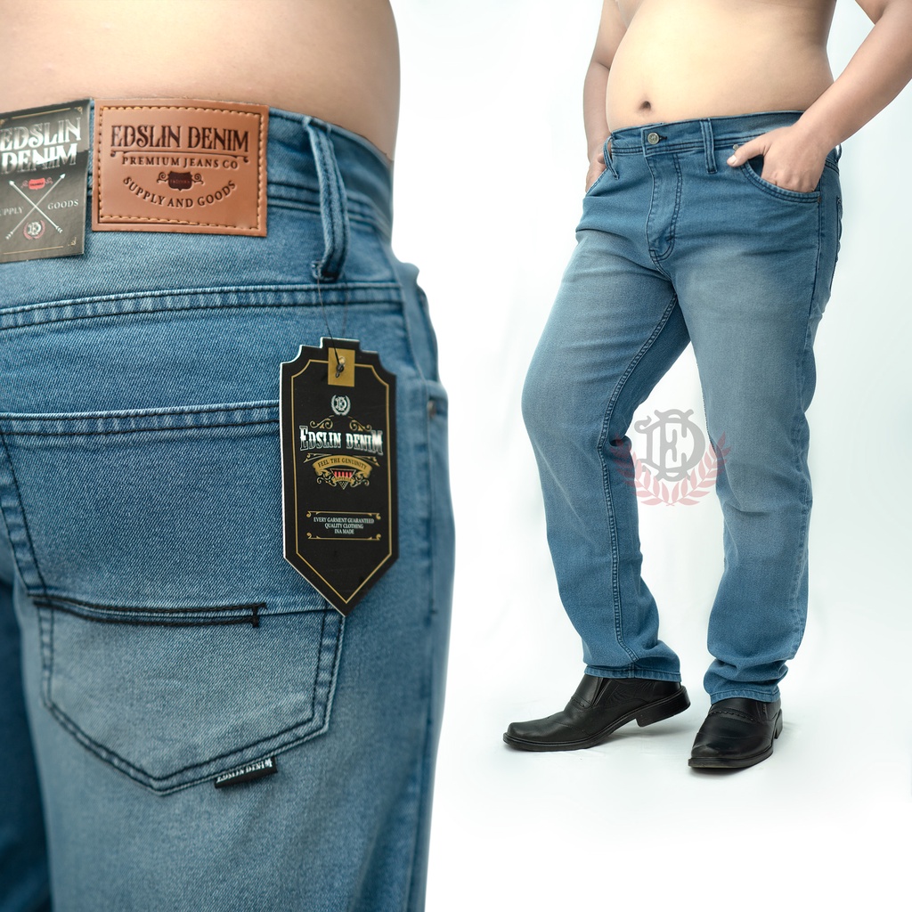 Celana Jeans Pria Stret Slimfit Jeans Jumbo Pria Jeans Skinny Jumbo Celana Panjang Pria Big Size Ukuran 35-46