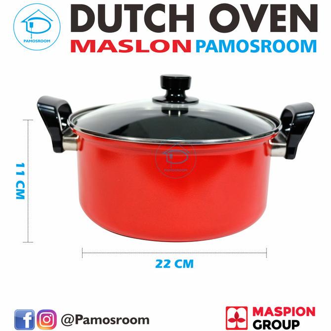 Maspion Panci Dutch Oven 22cm - Merah