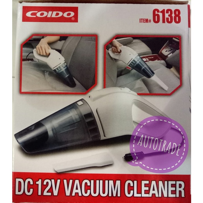 COIDO 6138 VACUUM CLEANER LED MESIN PENGHISAP DEBU MOBIL CYCLONIC 12V
