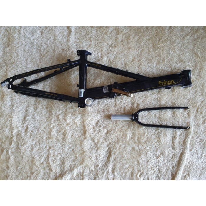 Frame set Fnhon Monsoon Black Gold Hitam Emas Discbrake not U brake