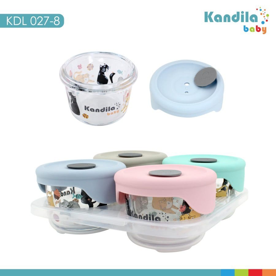 KANDILA BABY GLASS FOOD CONTAINER/wadah makan kaca 160/180/200ML FREE BUBBLE 2K