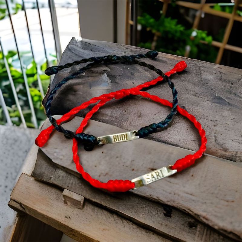 gelang grafir nama titanium model serut