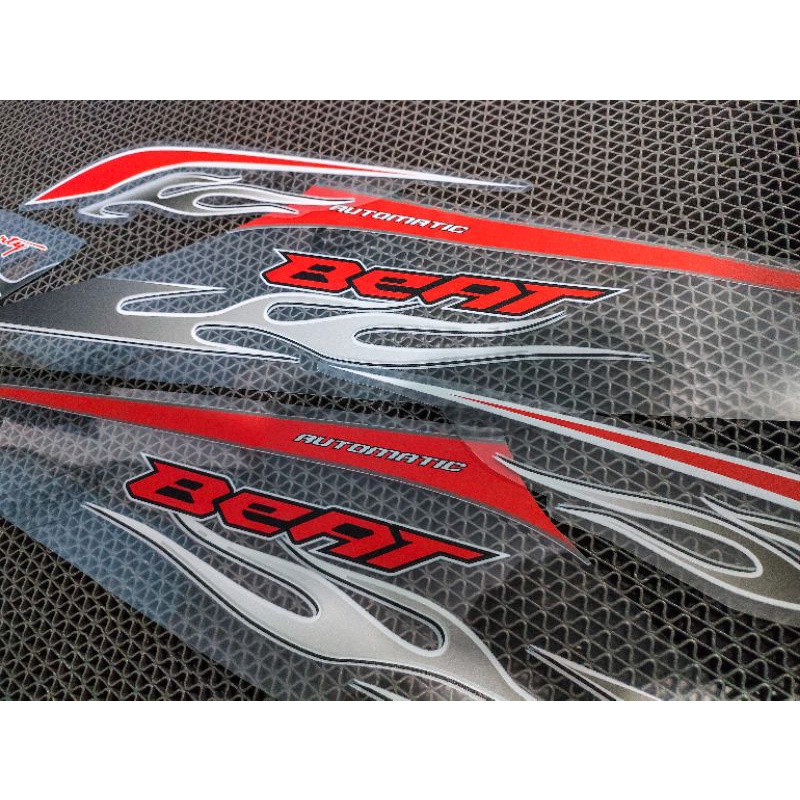 STRIPING STIKER BEAT KARBU TRANSPARAN CUSTOM FIRE/API