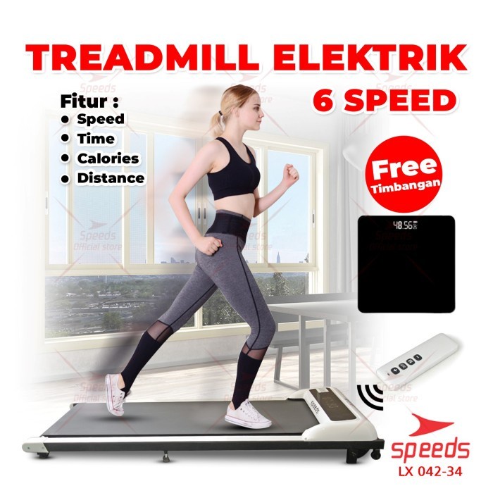 Treadmill Elektrik Walking Pad Treadmil Listrik Fitness Speeds 042-34