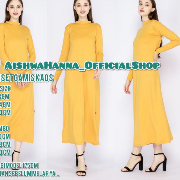 ☇ Manset Baju Gamis Dalaman Gamis Lengan Panjang Bahan Kaos Rayon Ukuran Standar dan Jumbo/inner gam