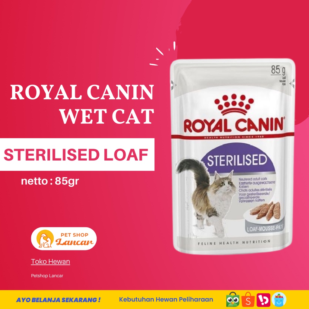 Royal Canin Sterilised In Loaf Makanan Kucing Dewasa Wet 85gr