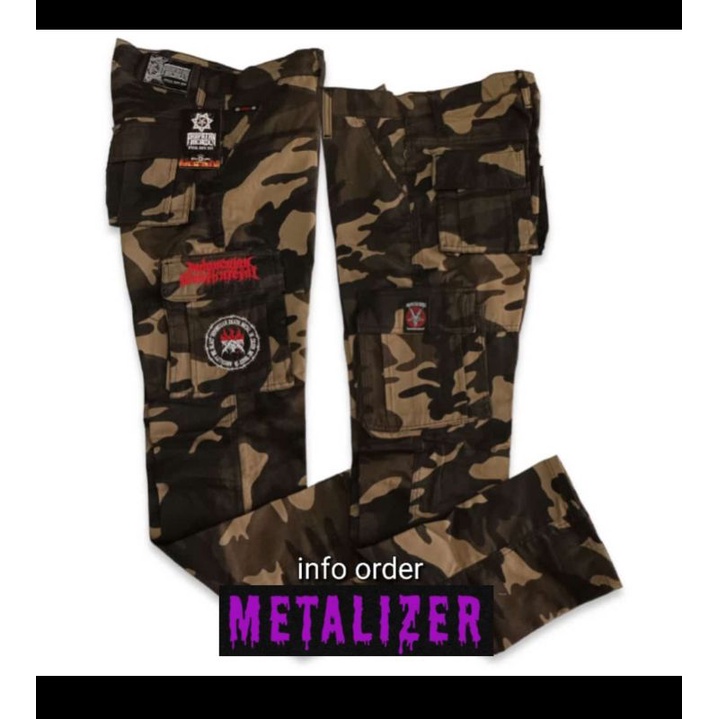 Celana cargo panjang Alpin musik metal Prapatan Rebel