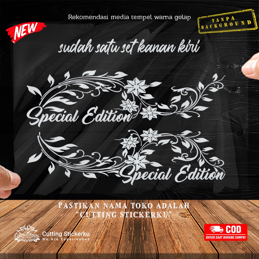 Cutting Stiker Special Edition Ornamen Variasi Motor Mobil Tatto Sticker Timbul Keren Nyala Dasbor Spakbor Visor Body Kaca Helm Laptop Hologram Reflective Tahan Air Bodi Samping Scoopy Vario Beat Nmax Pcx Vespa Aesthetic Windshield