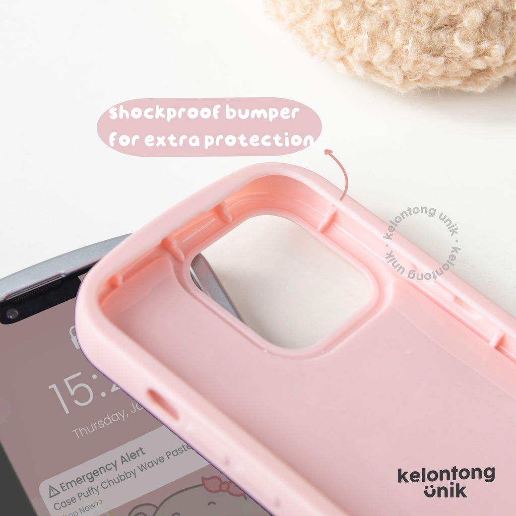 For iPhone - Pastel Color Chubby Wave Puffy Case