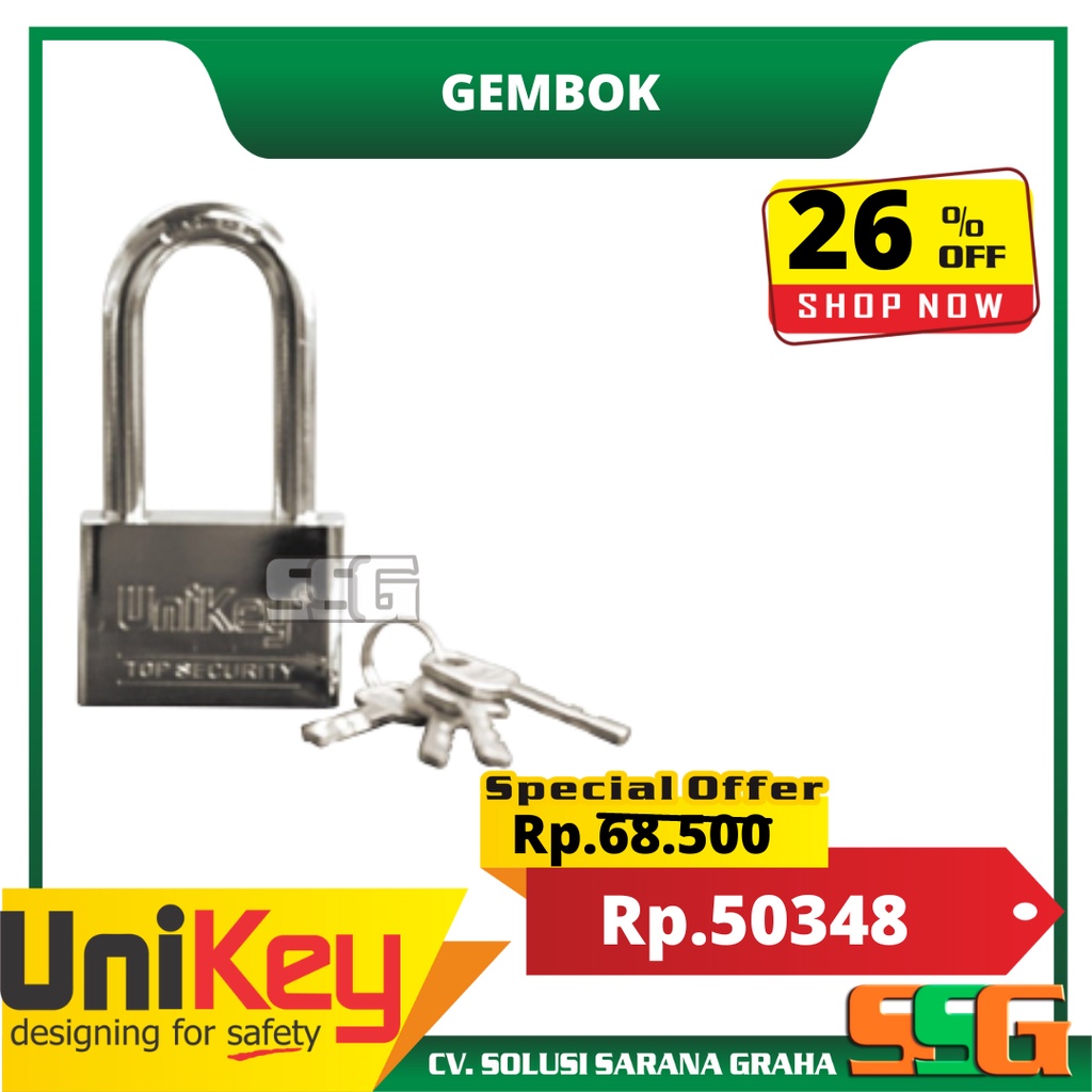 Gembok UNIKEY / Padlock UNIKEY UK 2103 L 40 CP