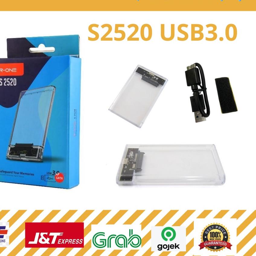 ➥ (SERUNI) ENCLOSURE HARDISK 2.5INCH R-ONE S2520 USB3.0 TRANSPARANT ۞