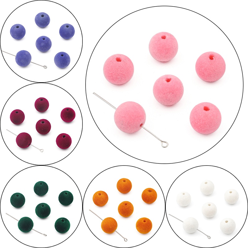 14mm Manik-Manik Bulat Swarm Akrilik Warna Longgar Spasi Beads Perhiasan DIY Gelang Kalung Anting 5 Pcs