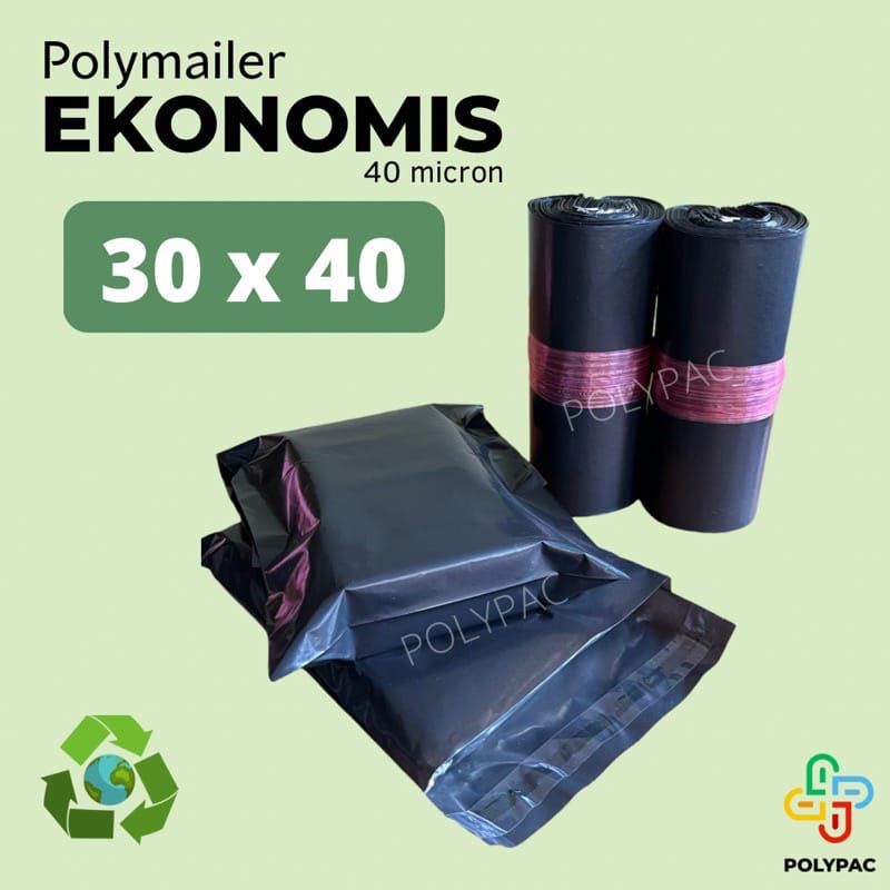 

Plastik Packing Polymailer Warna Hitam PREMIUM 30x40 isi 100 pcs Tebal