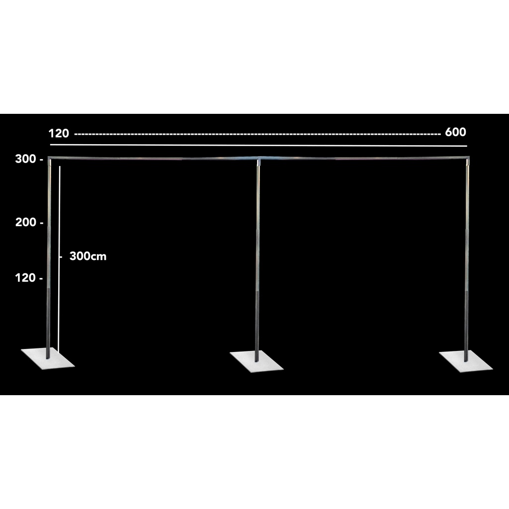 Tiang Backdrop / Tiang Dekorasi / Tiang Gawang Besi 3x6m