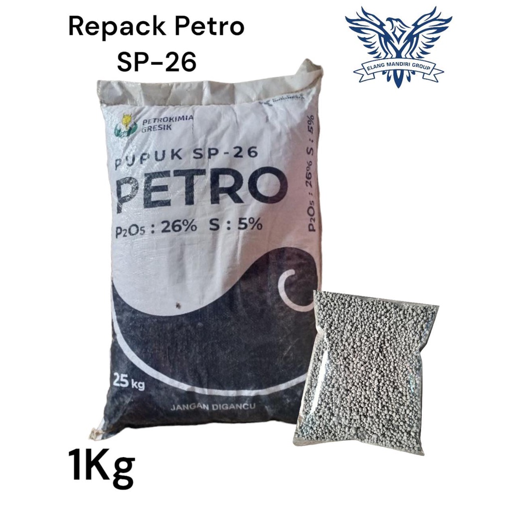 Repack Pupuk TSP SP-26 PETRO 1Kg phospate 26% Petrokmia Gresik Non Subsidi Fosfat Untuk Mempercepat Pertumbuhan Buah dan Akar