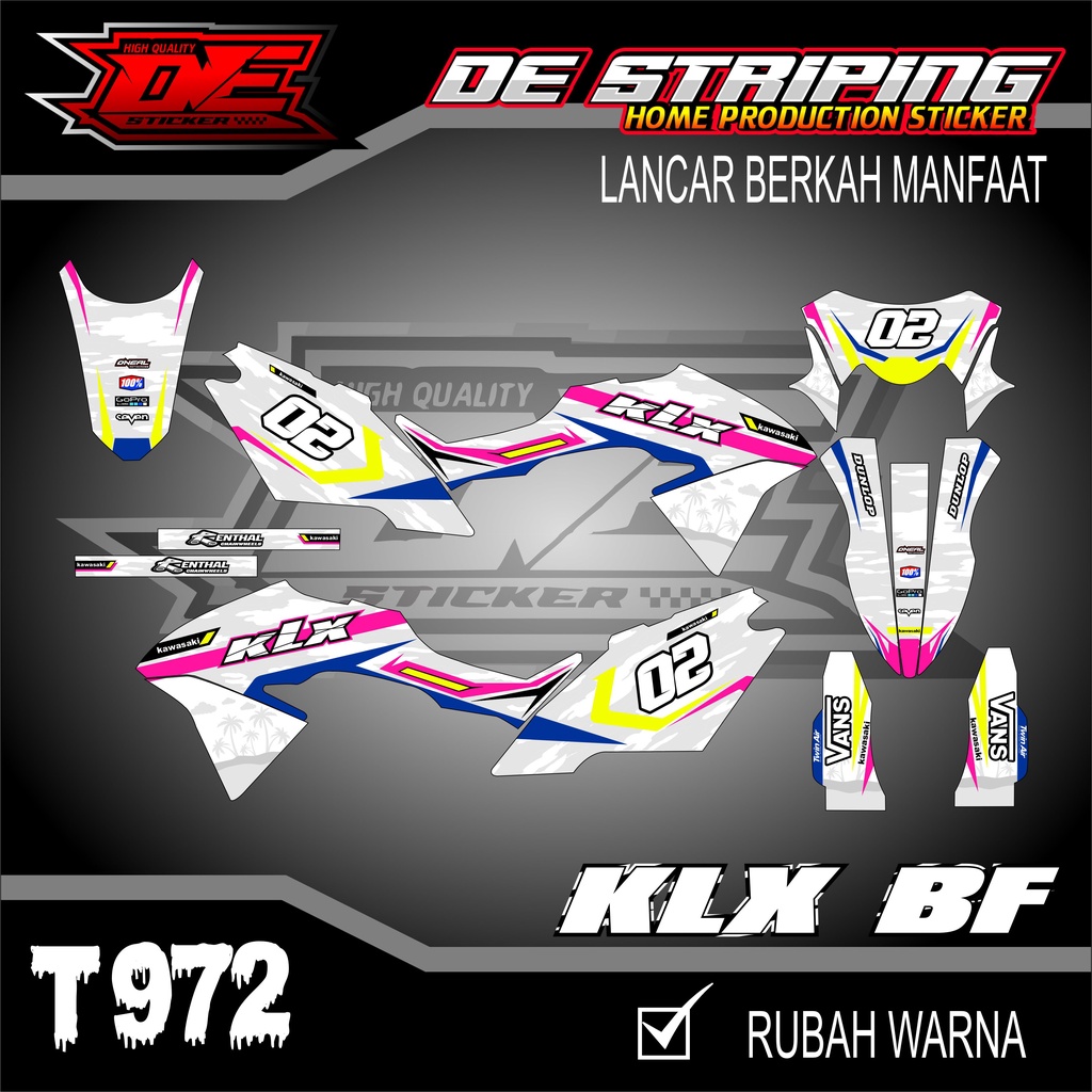 Striping Stiker KLX BF Stiker Motor Klx Bf se extreme T972