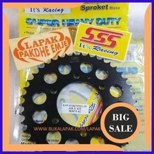 last stok GEAR BELAKANG 428 42 NINJA R NINJA 150 SS KAWASAKI NINJA RR SSS ORIGINAL STEEL BLACK HITAM