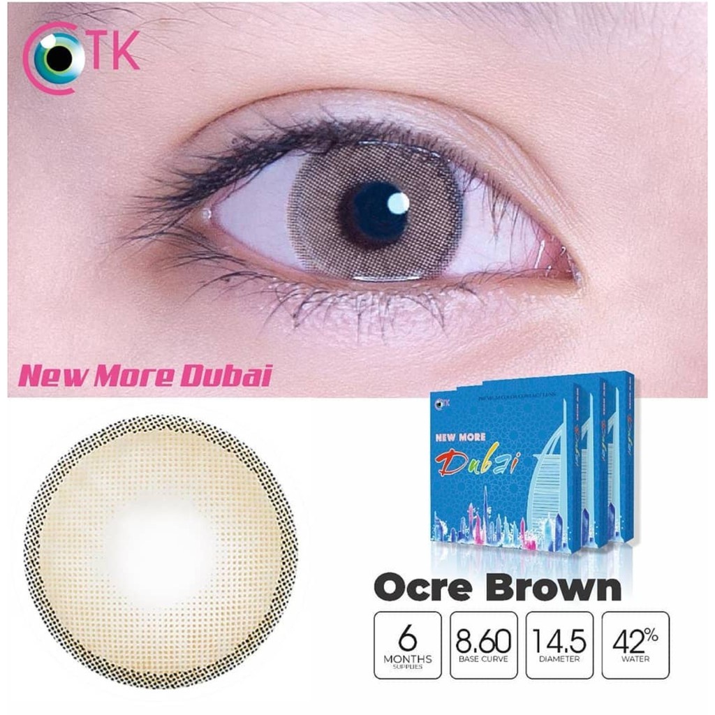 SOFTLENS NEW MORE DUBAI (OCRE BROWN) NORMAL &amp; MINUS TINGGI (-0.50 s/d -10.00) BY CTK
