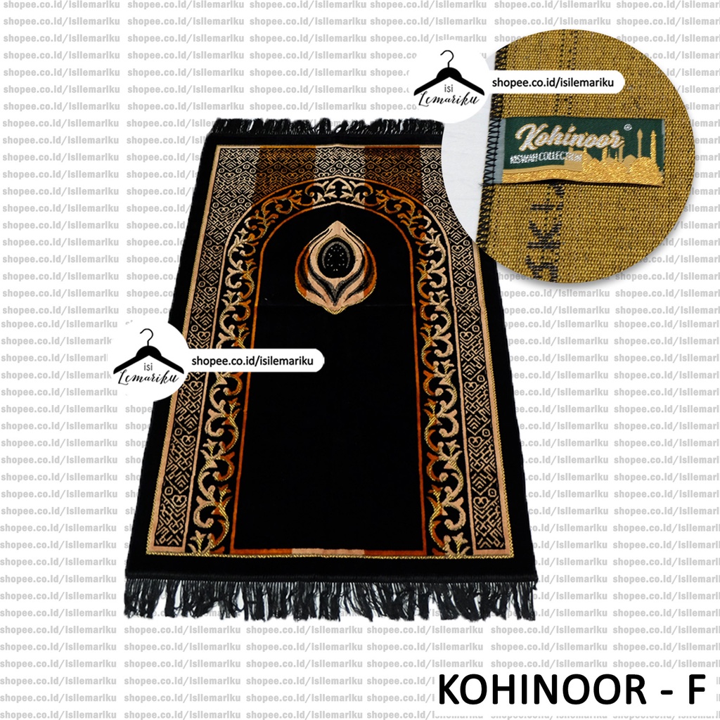 Sajadah Tebal KOHINOOR KISWAH BLACK Exclusive 65x110cm