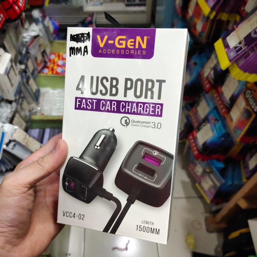 Car charger saver mobil 4usb VGEN mantul murah meriah