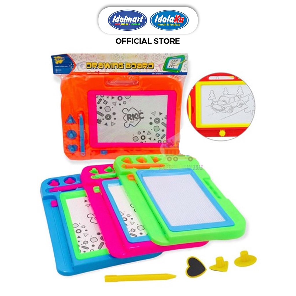 IDOLMART Drawing Board RKC Papan Tulis Magnet Anak Edukasi Kreatif Best Seller Surabaya