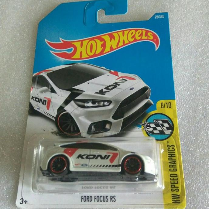 HOT WHEELS FORD FOCUS RS. HW SPEED GRAPHICS CARD 2015. KONI. PUTIH.