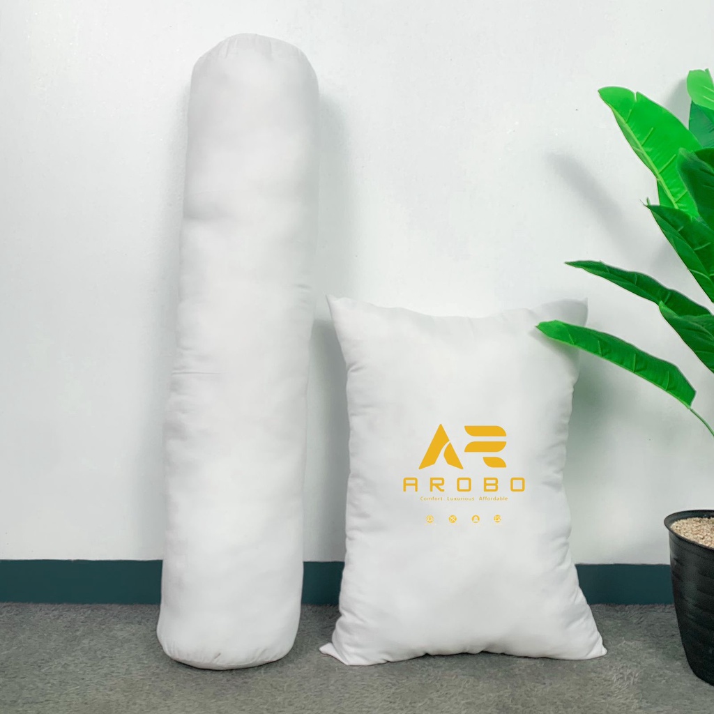 Araya - Paket Set Bantal Dan Guling Cutie Silikon Bantal Hotel Putih Lembut Bisa Dicuci