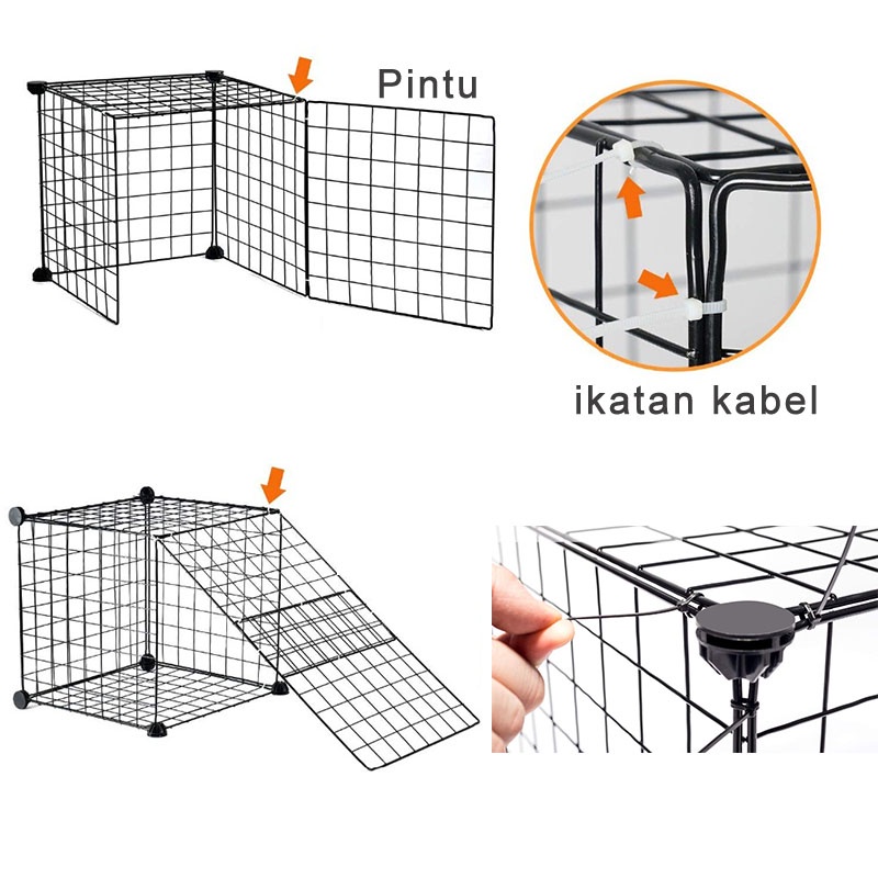 35*35CM Dog Cage Kandang Hewan Peliharaan / Kandang Kucing / Kandang Anjing Pagar Besi/ Kandang Kucing Tingkat