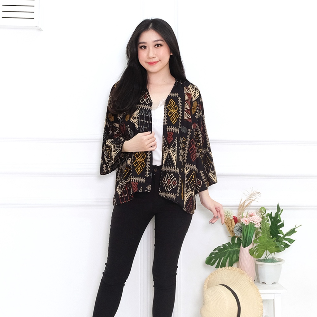 𝑱𝒂𝒌𝒂𝒓𝒕𝒂𝑭𝒂𝒔𝒉𝒊𝒐𝒏 cardigan semi blazer layer batik tribal bohemian kardigan etnik bahan adem