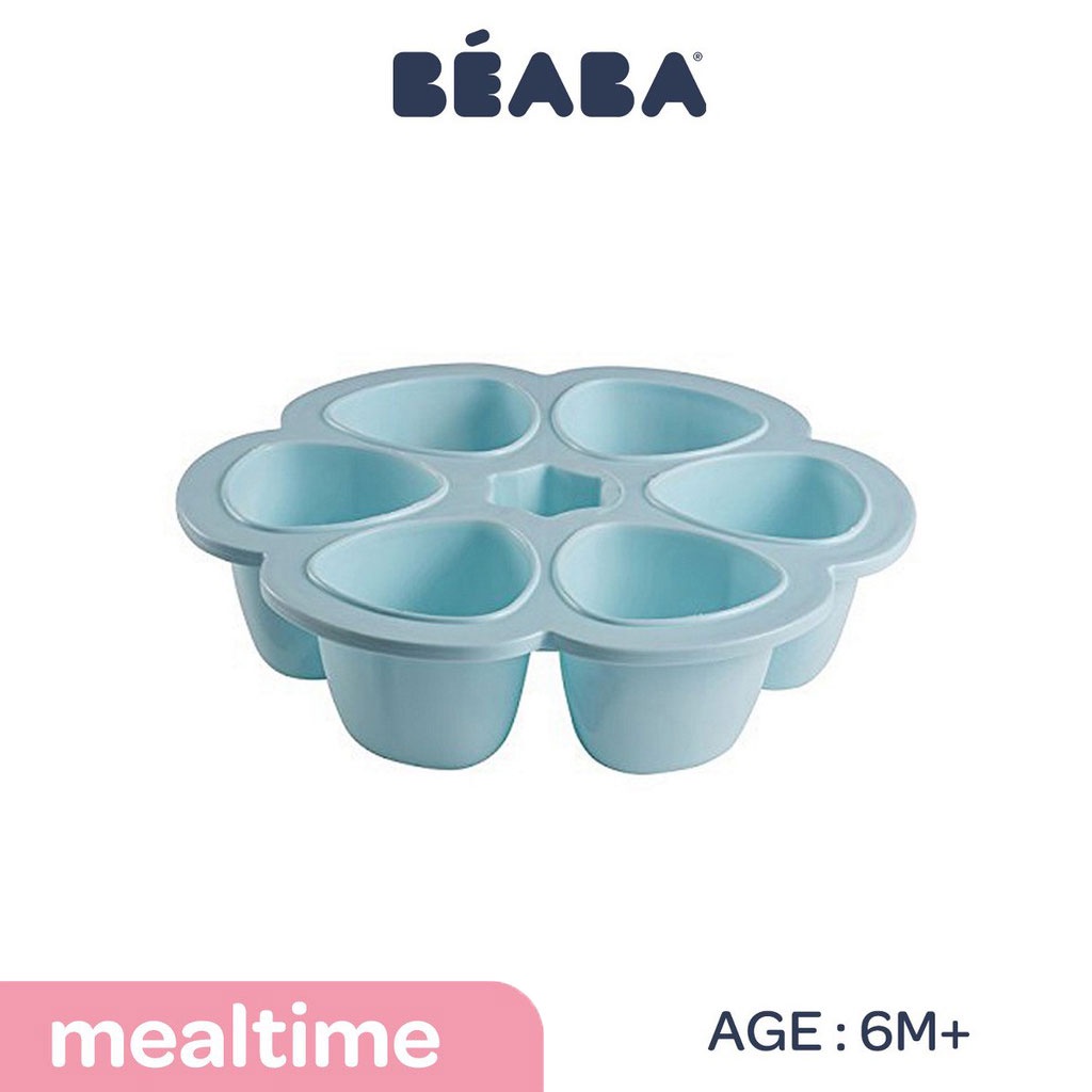 Beaba Sil Multiportion Blue 150 Wadah Makanan Terpisah Ukuran 6x90ml